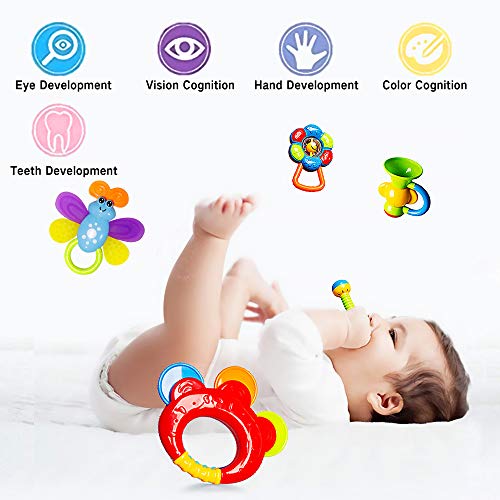 Baby Rattle Teethers Set - 7 Pcs Sensory Toys