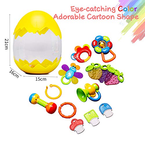 Baby Rattle Teethers Set - 7 Pcs Sensory Toys