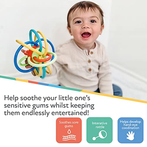 Nuby Teething Ring with Rattle Toy, Refrigerator Safe