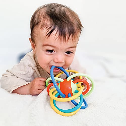 Nuby Teething Ring with Rattle Toy, Refrigerator Safe