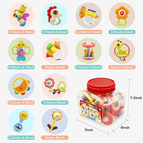 12pcs Baby Rattle Toys Set for Infants