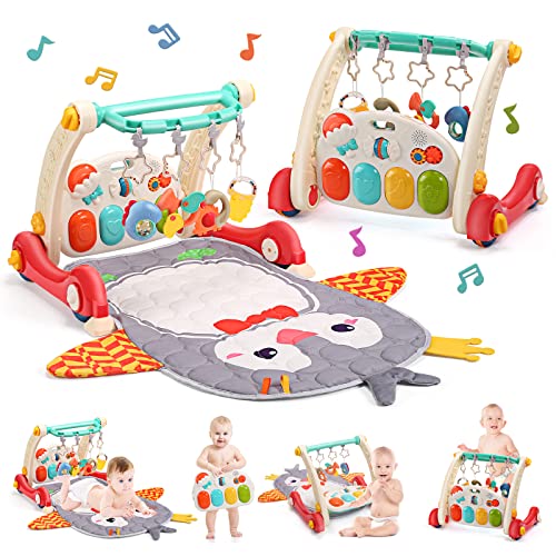 Baby Gym Play Mat with Learning Walker & Musical Activity