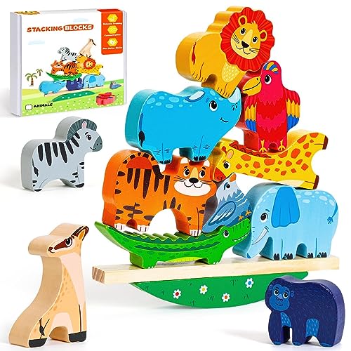 Montessori Animal Stacking Building Blocks for 3-5 Year Olds