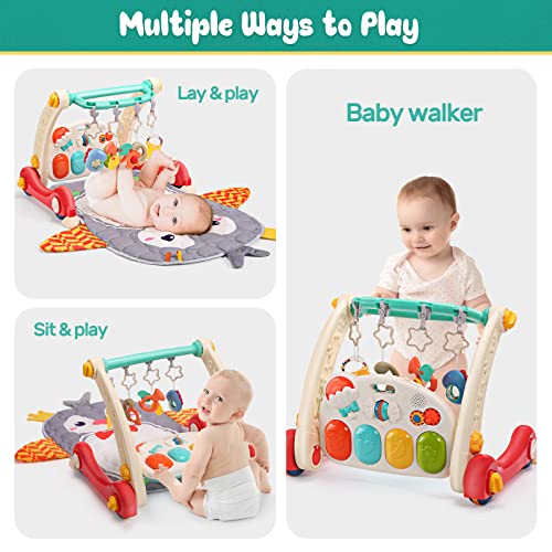 Baby Gym Play Mat with Learning Walker & Musical Activity