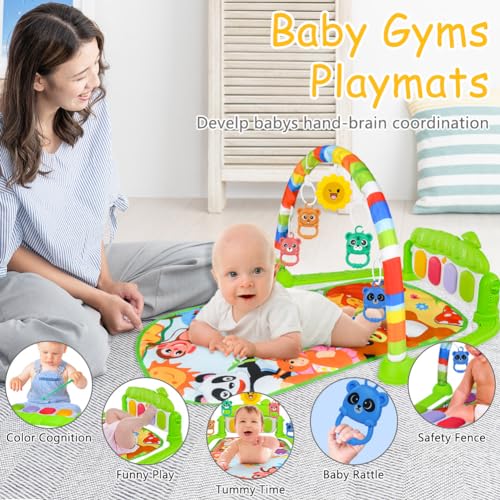 Baby Piano Gym with Music and Detachable Toys