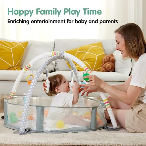 4-in-1 Baby Play Gym with Sensory Toys & Ball Pit
