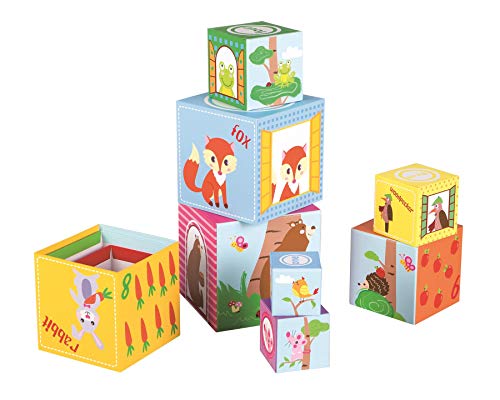Lelin 10 PC Forest Animals Stacking Cubes