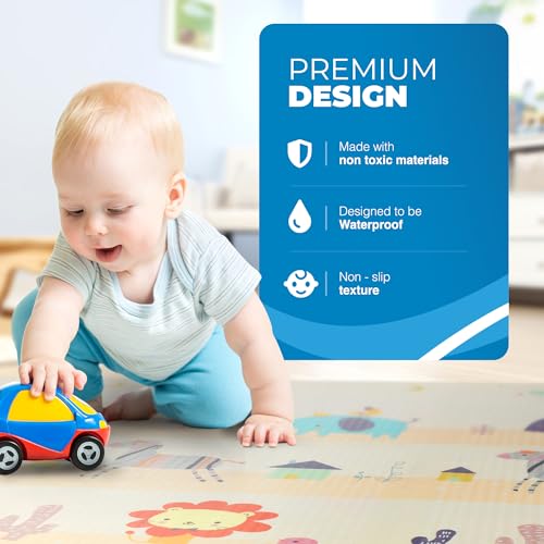 Foldable Activity Mat - Double-Sided Waterproof, Ideal for Playtime