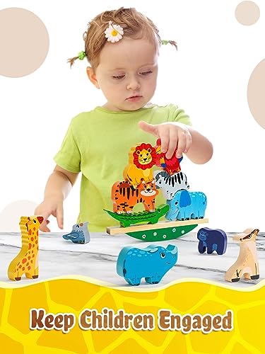 Montessori Animal Stacking Building Blocks for 3-5 Year Olds