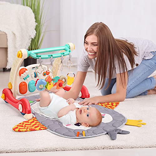 Baby Gym Play Mat with Learning Walker & Musical Activity