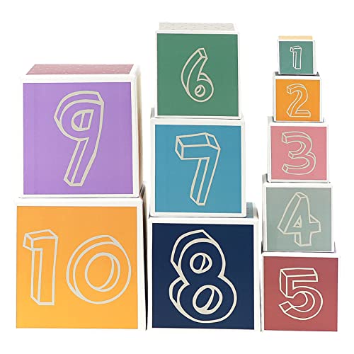 Colorful Baby Nesting Blocks Set: Shapes, Animals, Numbers