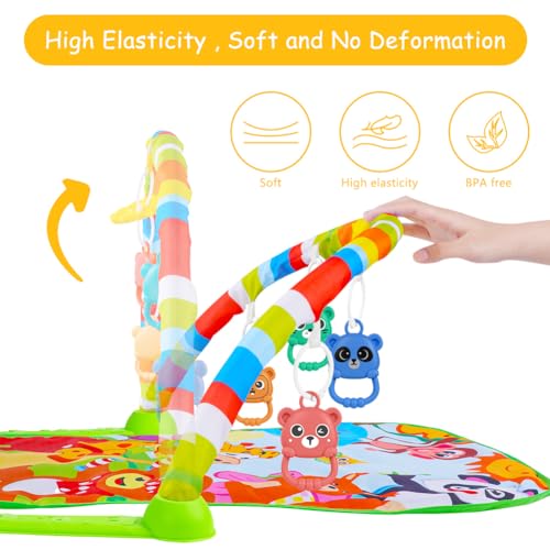 Baby Piano Gym with Music and Detachable Toys