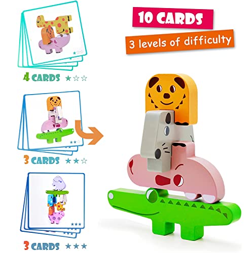 Wooden Animal Stacking Blocks - Fine Motor Skill Toy