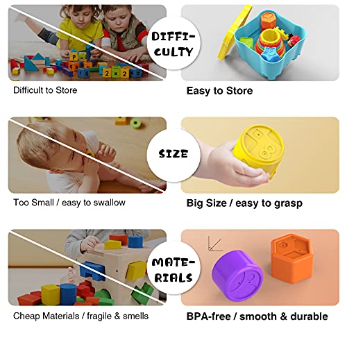 19PCS MOONTOY Stacking Cups, Early Educational Baby Toy