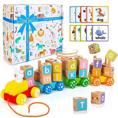 Wooden Stacking Train Toy - Shape Sorter Early Learning