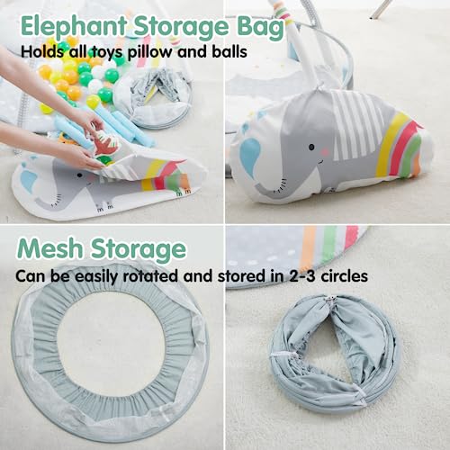 4-in-1 Baby Play Gym with Sensory Toys & Ball Pit