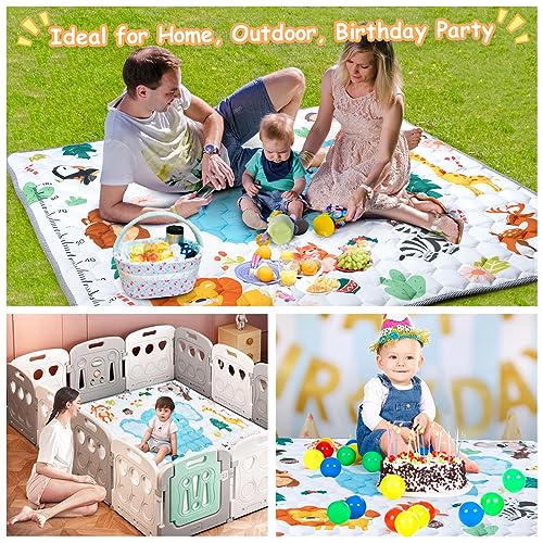 Foldable Cotton Baby Play Mat for Floor, Non-Slip