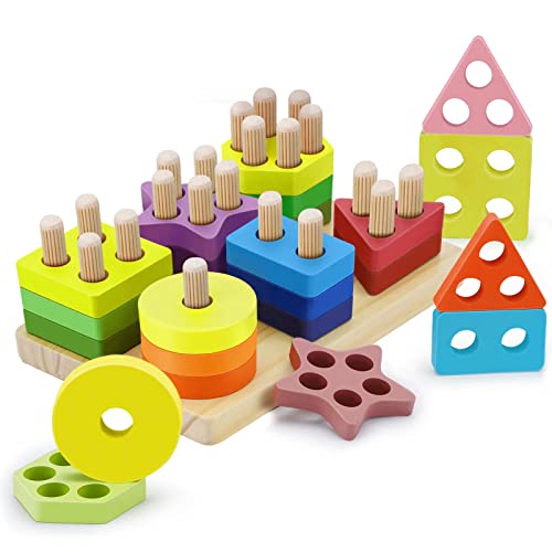 Montessori Geometric Sorting Stacking Toys for Toddlers