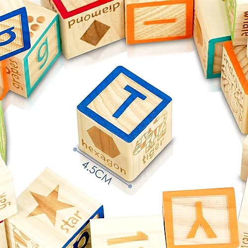 Wooden ABC Blocks Set: Educational Kids Toy 40 Pcs