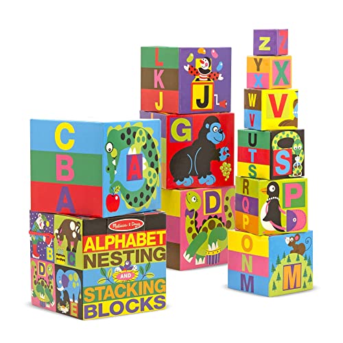 Melissa & Doug Alphabet Stacking Blocks | Developmental Toy