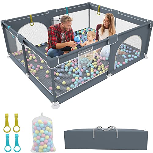 Extra-Large Playpen with Ball Pit for Baby and Toddlers