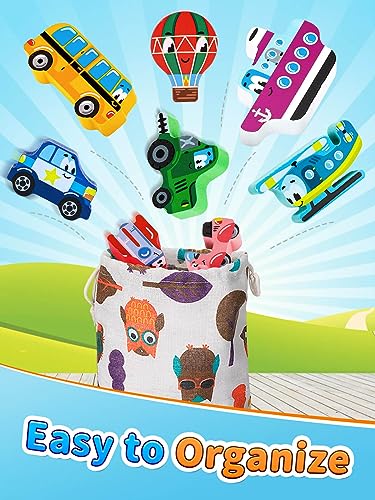 Wooden Stacking Cars & Building Blocks: Educational Baby Toys