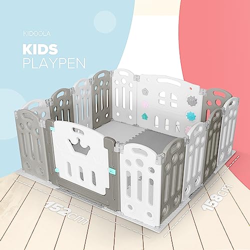 KIDOOLA Baby Playpen with Activity Panel and Playmats