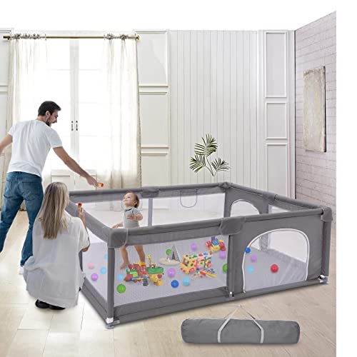 Large Baby Playpen with Anti-Collision Foam: Indoor & Outdoor