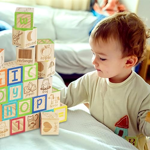 Wooden ABC Blocks Set: Educational Kids Toy 40 Pcs