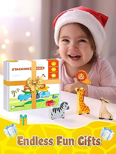 Montessori Animal Stacking Building Blocks for 3-5 Year Olds
