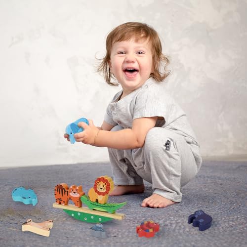Animal Stacking Toy: Wooden Balance Blocks - Toddler