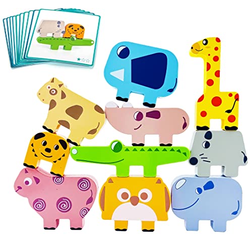 Wooden Animal Stacking Blocks - Fine Motor Skill Toy