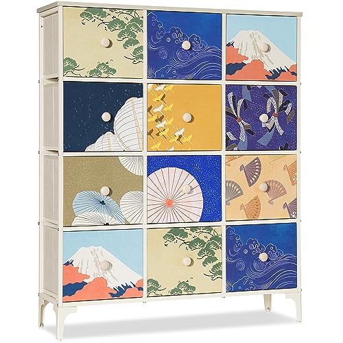 Baby Storage Drawers with Metal Frame and Wooden Top