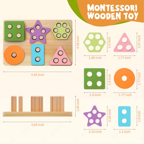 Montessori Geometric Sorting Stacking Toys for Toddlers