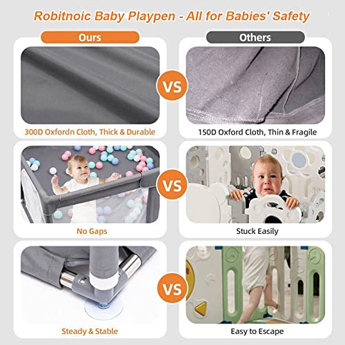 Large Baby Playpen with Anti-Collision Foam: Indoor & Outdoor