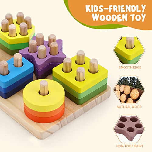 Montessori Geometric Sorting Stacking Toys for Toddlers