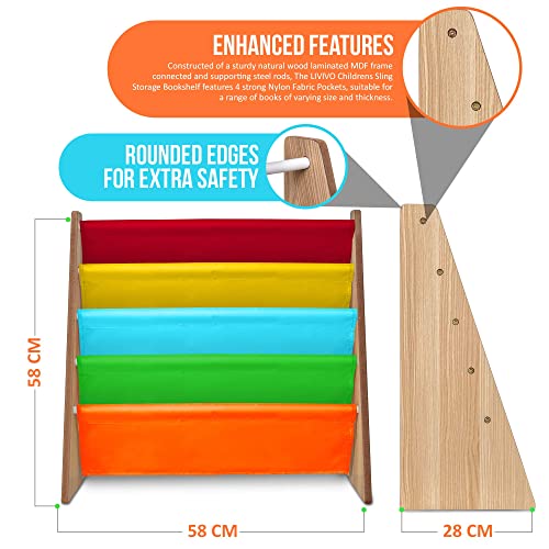 Kid's Multi-Colour Sling Bookshelf with Soft Fabric