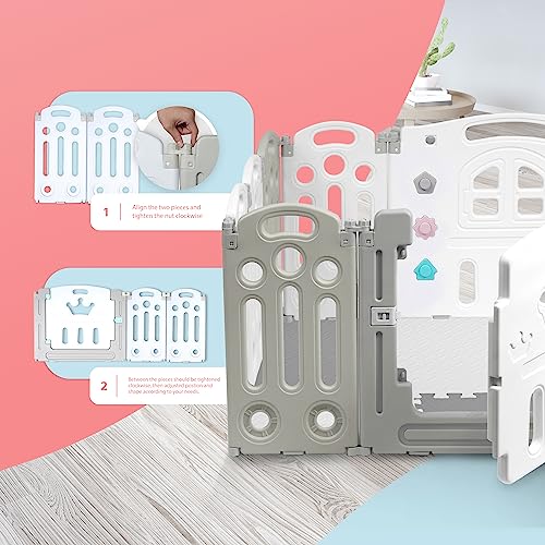 KIDOOLA Baby Playpen with Activity Panel and Playmats