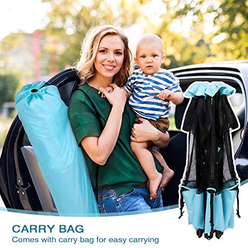 Lightweight Baby Playpen with Breathable Mesh and Carry Bag