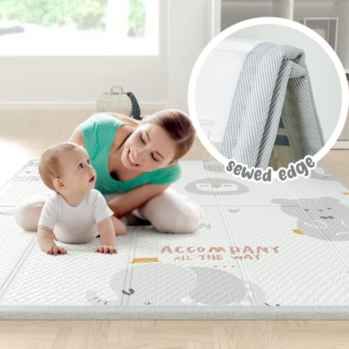 Grey Baby Playpen with Mat - 47x47inch