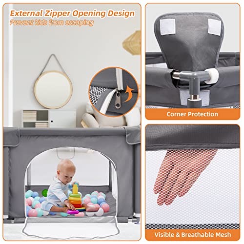 Large Baby Playpen with Anti-Collision Foam: Indoor & Outdoor