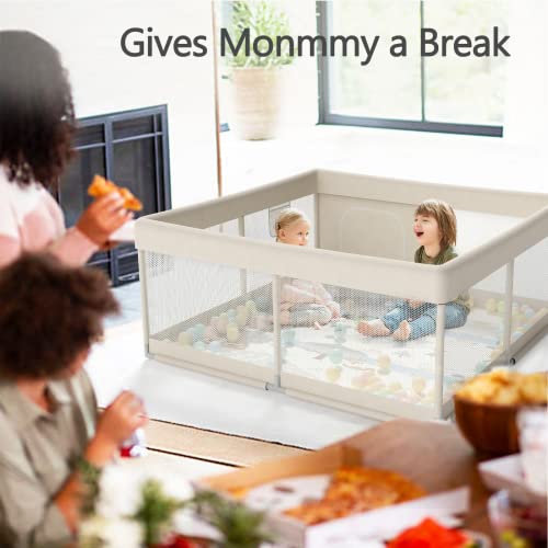 Beige Baby Playpen: Small, Safe, and Stylish