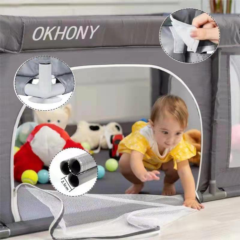 Sturdy 127cmX127cm Baby Playpen with Safety and Soft Mesh