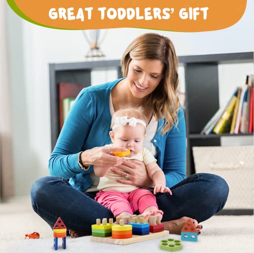 Montessori Geometric Sorting Stacking Toys for Toddlers
