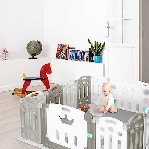 KIDOOLA Baby Playpen with Activity Panel and Playmats