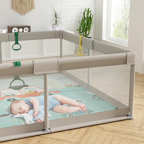Large Baby Playpen with Mat, Ideal for Babies