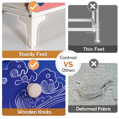 Baby Storage Drawers with Metal Frame and Wooden Top