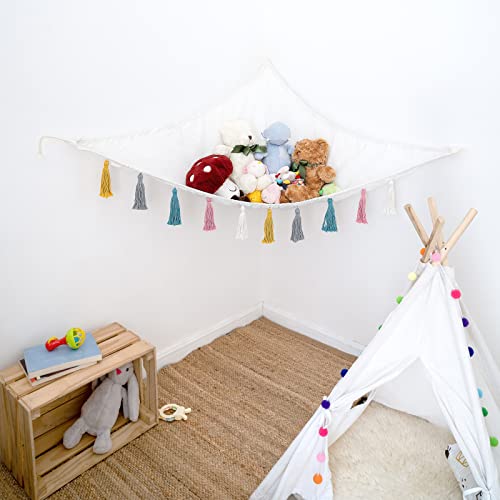 Boho Corner Toy Hammock with Colorful Tassels
