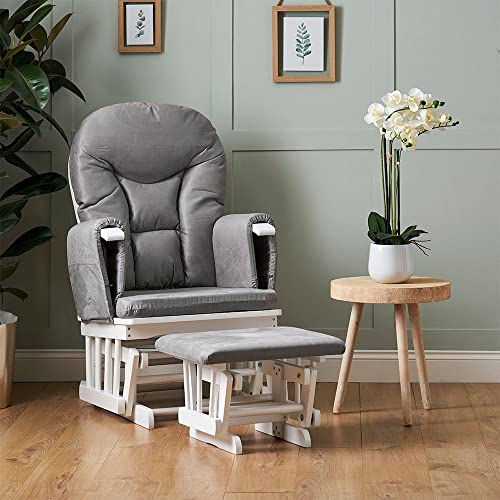 Obaby Glider Chair & Stool - White/Grey (1 Pack)