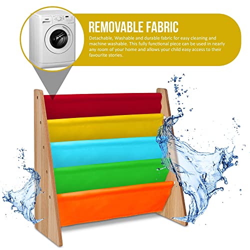 Kid's Multi-Colour Sling Bookshelf with Soft Fabric